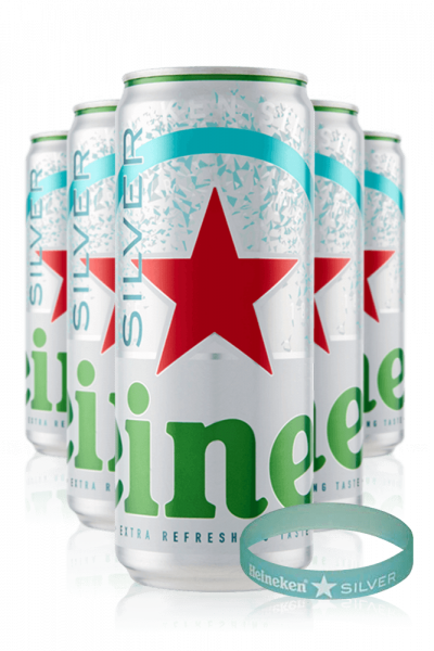 Heineken Silver Cassa da 24 x 33cl + OMAGGIO 2 bracciali Heineken