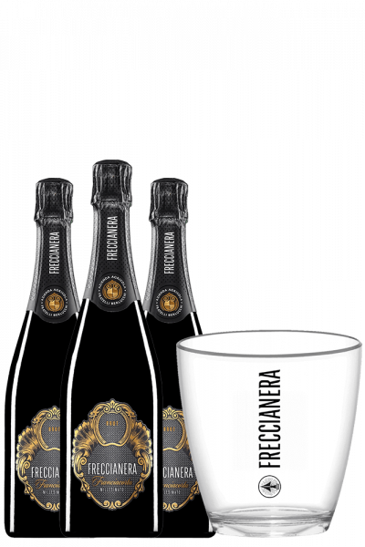 3 Bottiglie Franciacorta DOCG Freccianera Brut 2019 Fratelli Berlucchi + OMAGGIO glacette Bernabei & Freccianera