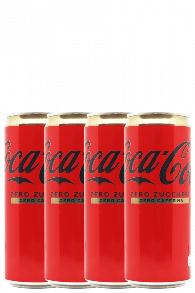 Coca-Cola Zero Zuccheri Zero Caffeina da 4 Lattine x 33cl