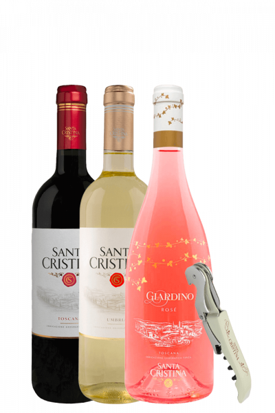 Santa Cristina 2022 + Umbria Bianco 2022 + Giardino Rosé 2022 Antinori + OMAGGIO cavatappi Santa Cristina
