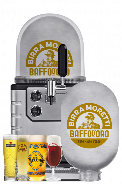 Spillatore per Fusto Blade 8 LT + 2 Fusti Blade Moretti Baffo d'Oro 8 Litri + Starter Kit